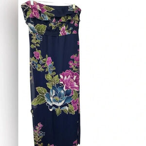 Target Xhilaration strapless blue floral maxi dress